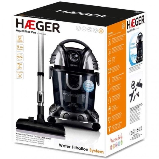 Haeger Aquafilter Pro Aspirador con Filtro de Agua 1400W