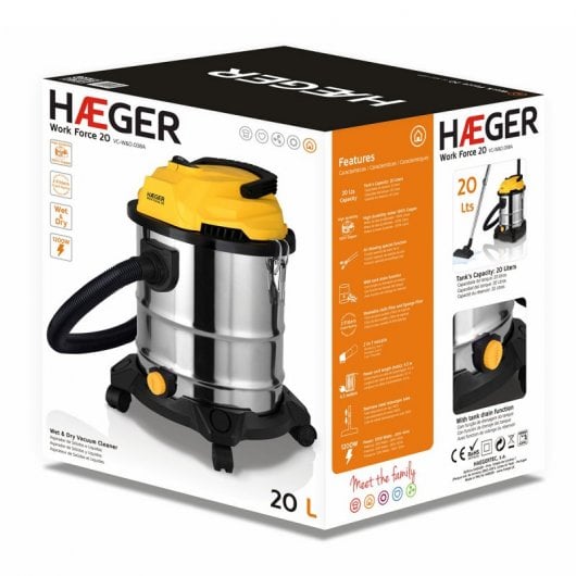 Haeger Work Force Aspirador de Solidos y Líquidos 1200W