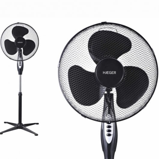 Haeger Cross Wind Ventilador de Pie 45W Negro