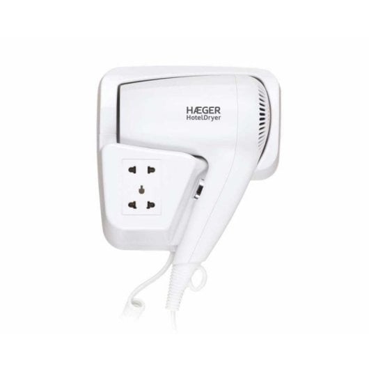 Secador de Cabelo de Hotel Haeger HD-120.006A 1200W 1 Temperatura 1 Velocidade Suporte de Parede Branco