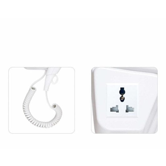 Secador de Cabelo de Hotel Haeger HD-120.006A 1200W 1 Temperatura 1 Velocidade Suporte de Parede Branco