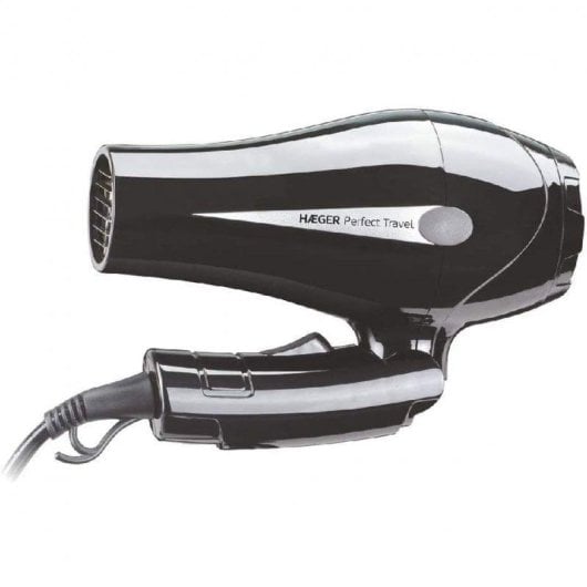 Klappbarer Reiseföhn Haeger Perfect Travel 750W 2 Temperaturstufen 2 Geschwindigkeiten mit Zubehör Schwarz