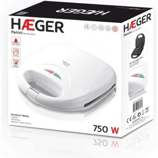 Haeger Panini Sandwichera con Grill 750W