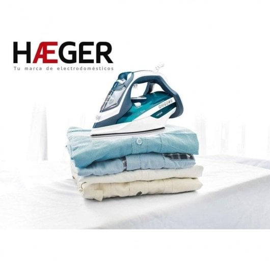 Fer à vapeur Haeger Ultra Steam 2800W semelle céramique bleu blanc 80g