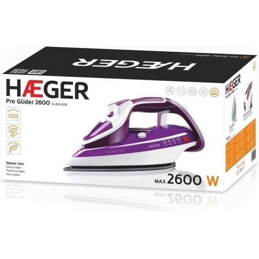 Fer à repasser Haeger Pro Glider 2600W semelle céramique vapeur continue
