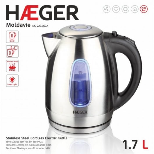 Haeger Moldavie Hervidor de Agua 1.7L 2200W