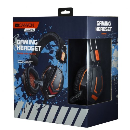 Canyon Fobos Auriculares Gaming Negro/Naranja