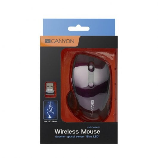 Mouse Wireless Canyon CNS-CMSW01P 1600 DPI Lilla