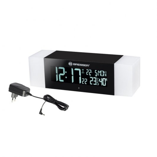 Bresser Radio Despertador con Luz y Bluetooth Negro