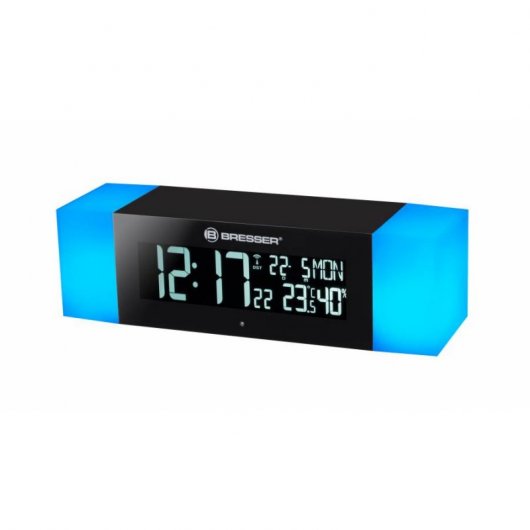 Bresser Radio Despertador con Luz y Bluetooth Negro