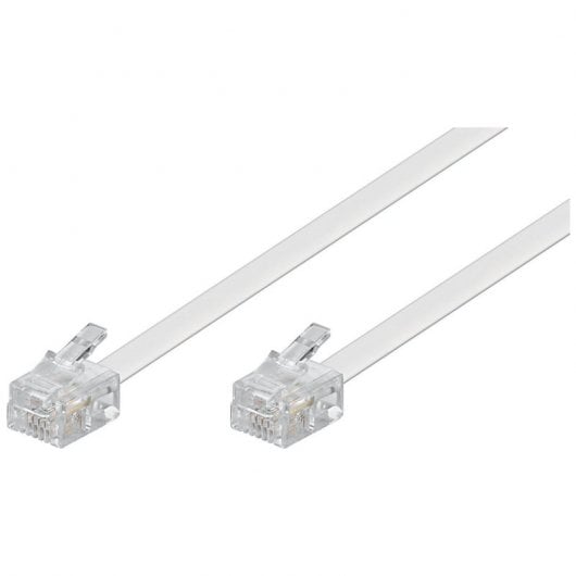 Goobay Cable de Teléfono RJ11 6P4C Macho/Macho 15m Blanco