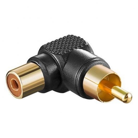 Goobay Adaptador Audio Estéreo Angular RCA Hembra/Macho Negro