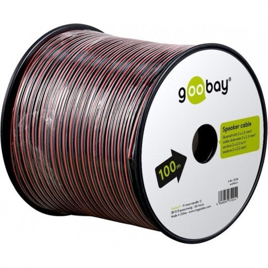 Goobay Cable para Altavoz 2x2.5mm 100m Rojo/Negro