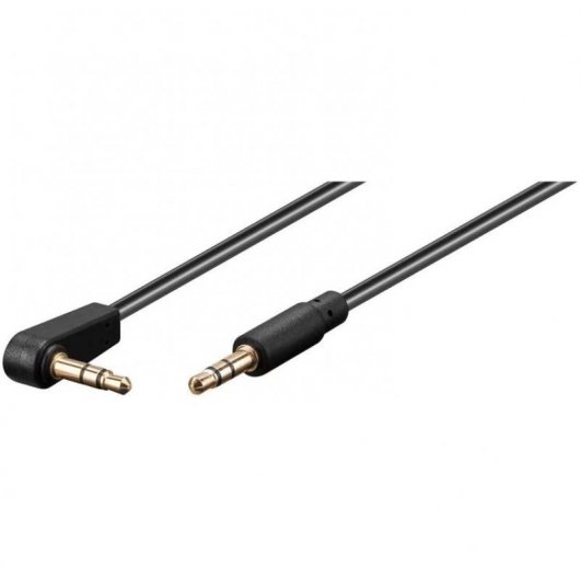 Goobay Cable de Audio Estéreo Acodado Jack 3.5mm Macho/Macho 1.5m Negro