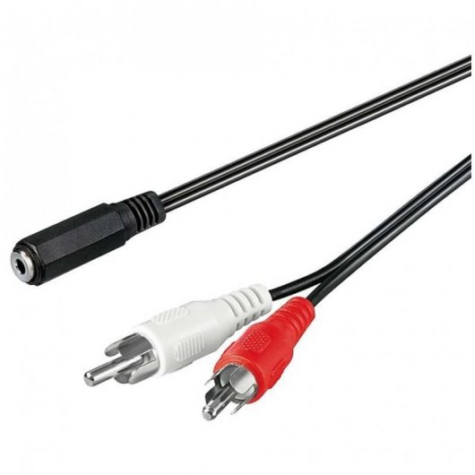 Goobay Cabo de Áudio 2xRCA para Jack 3.5mm Macho/Fêmea 25cm Preto