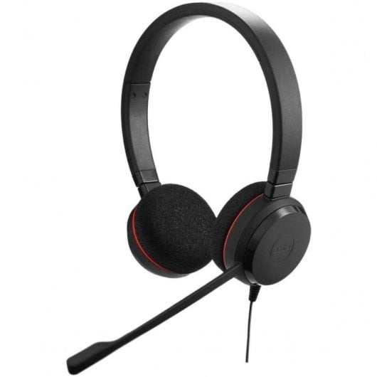 Auriculares Jabra Evolve 20 Duo com fio USB para escritório/call center com Cancelamento de Ruído e microfone, pretos