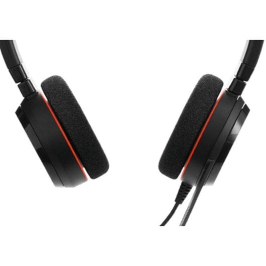 Auriculares Jabra Evolve 20 Duo com fio USB para escritório/call center com Cancelamento de Ruído e microfone, pretos