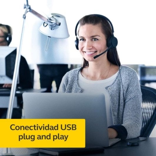 Auriculares Jabra Evolve 20 Duo com fio USB para escritório/call center com Cancelamento de Ruído e microfone, pretos