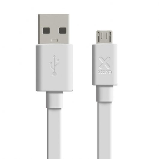 Xtorm Cable Plano USB a Micro USB 1m Blanco