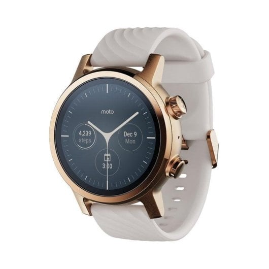 Motorola Moto 360 Bluetooth NFC GPS 42,8mm AMOLED Acier Or Rose M Étanche 3 ATM Pulsomètre