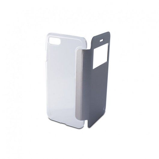 Ksix Folio Crystal View Funda Steel Carbon para iPhone 7/8
