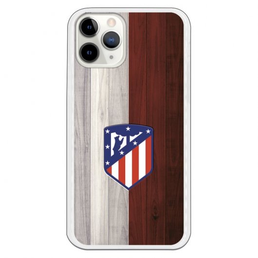 Personalaizer Funda Atlético de Madrid Efecto Madera para iPhone 11 Pro