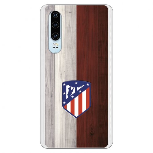 Personalaizer Funda Atlético de Madrid Efecto Madera para Huawei P30