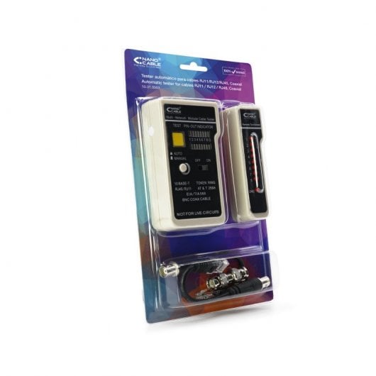 Nanocable Testeador para Cable RJ11/RJ12/RJ45/Coaxial