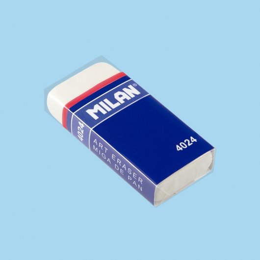 Milan Caja 24 Gomas de Borrar 4024 Miga de Pan Blanco