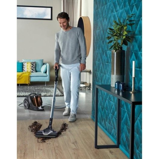 Aspirateur sans Sac Rowenta Silence Force Cyclonic Parquet RO7230EA 550W 2,5L Gris Orange Ultra Silencieux