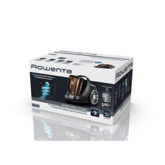 Aspirateur sans Sac Rowenta Silence Force Cyclonic Parquet RO7230EA 550W 2,5L Gris Orange Ultra Silencieux