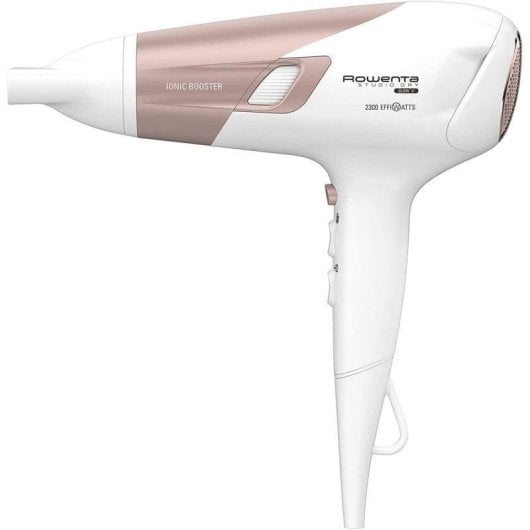 Ionen Föhn Rowenta Studio Dry Glow CV5830F0 2300W 3 Temperaturstufen 2 Geschwindigkeiten Diffusor Weiß Rosa