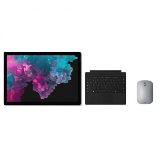 Microsoft Surface Pro 7 Intel Core  i3-1005G1/4GB/128 GB Platino+Type Cover Negra+Microsoft Surface Go Mobile Mouse