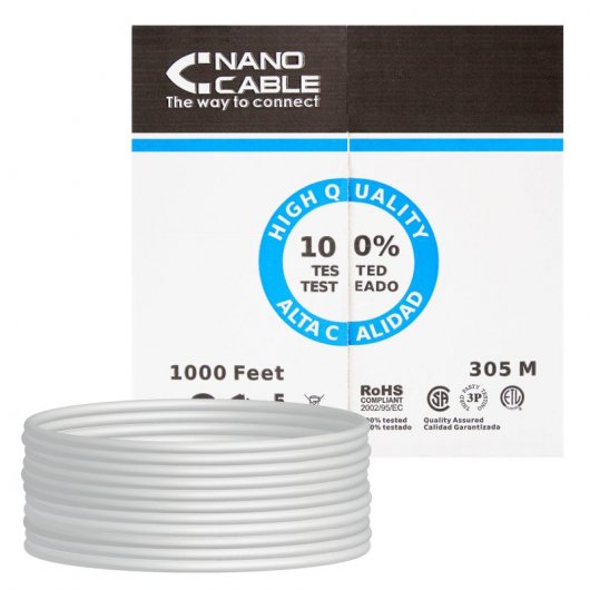 Nanocable Cable UTP CAT6 Rígido 305m Gris