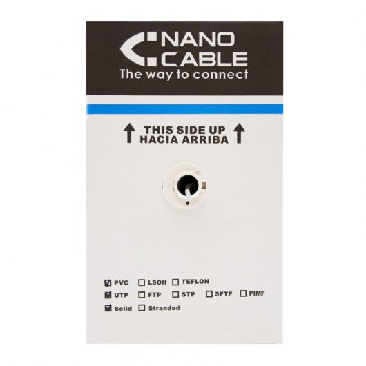 Nanocable Cable UTP CAT6 Rígido 305m Gris