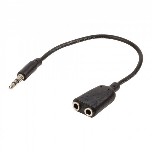 Valueline Cable Divisor de Audio Jack 3.5mm Macho/2xJack 3.5mm Hembra 20cm Negro