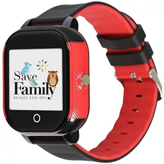 SaveFamily Junior Smartwatch para Jóvenes Negro/Rojo