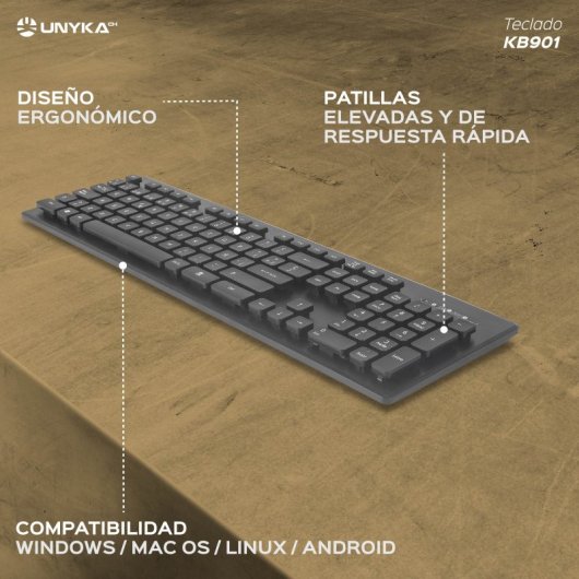 UNYKAch KB 901 Teclado USB Negro