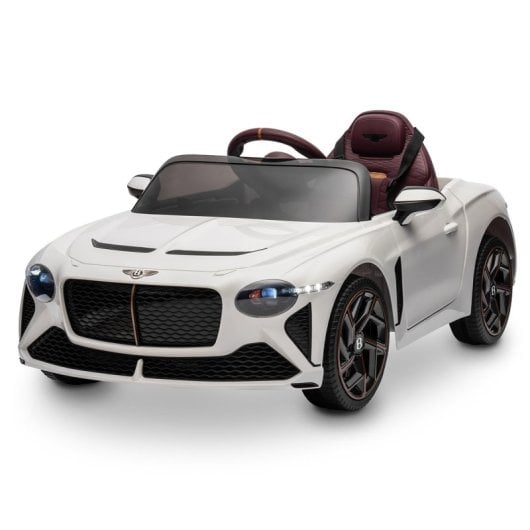 Playkin Coche Eléctrico con Licencia Oficial Bentley 12V Blanco