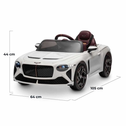 Playkin Coche Eléctrico con Licencia Oficial Bentley 12V Blanco