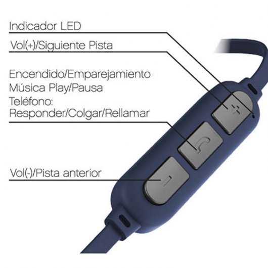 Avenzo AV639 Auriculares Bluetooth 2 en 1 Azules