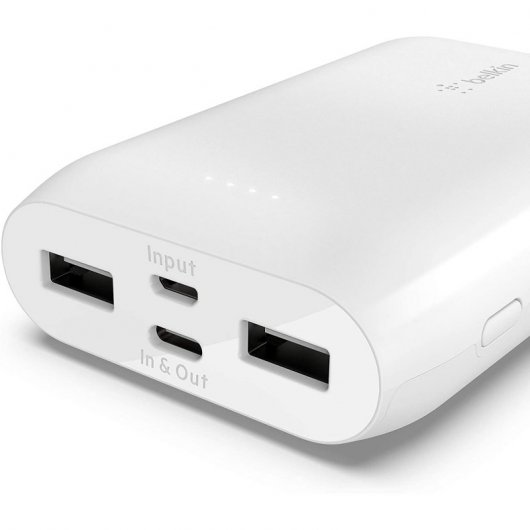 Belkin Powerbank 10000mAh 18W USB-C 2x USB Blanca