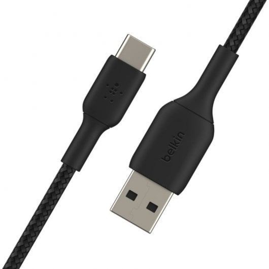 Cavo Belkin Boost Charge intrecciato da USB-C a USB-A da 15 cm Nero