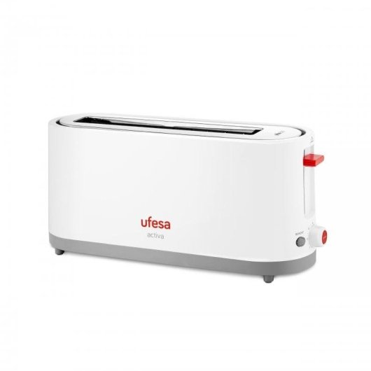 Torradeira Ufesa TT7365 1 Ranhura Comprida 900 W 7 Níveis Descongelação Vermelha e Branca