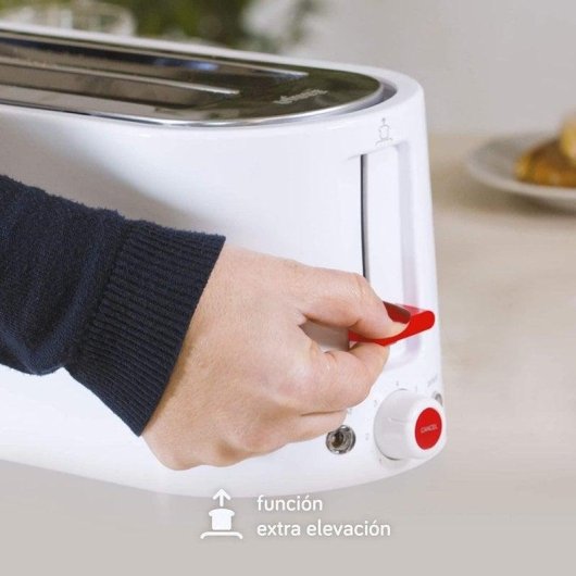 Broodrooster Ufesa TT7375 2 lange brede sleuven 1400 W 7 bruiningsstanden Ontdooifunctie Grijs rood wit
