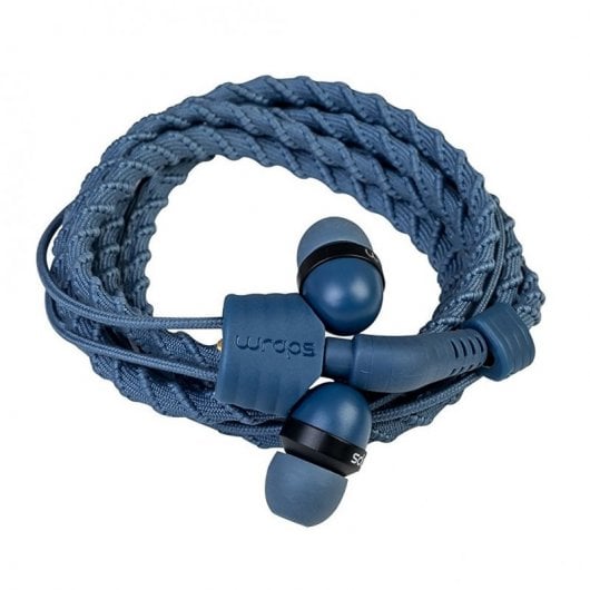 Wraps Auriculares Talk Denim Tela Trenzada Azul Vaquero
