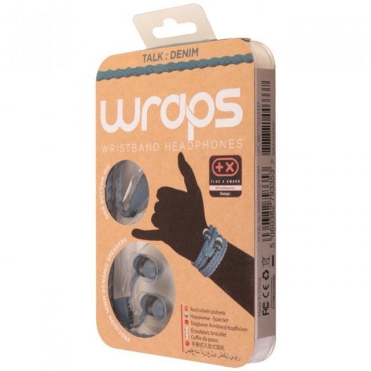 Wraps Auriculares Talk Denim Tela Trenzada Azul Vaquero