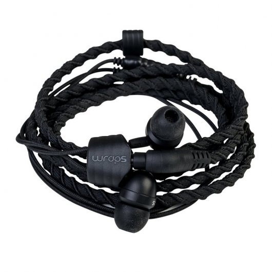 Wraps Auriculares Talk Coal Tela Trenzada Negros