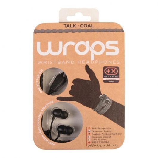 Wraps Auriculares Talk Coal Tela Trenzada Negros