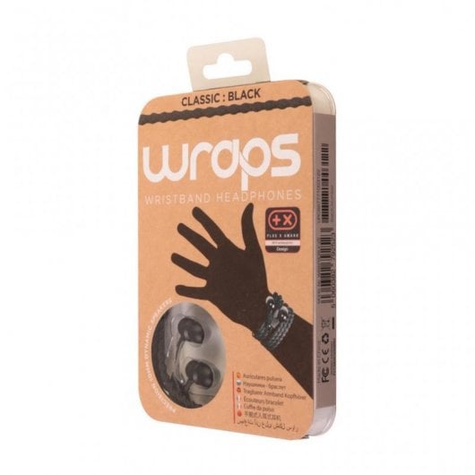 Wraps Classic Black Auriculares Tela Trenzada Negro